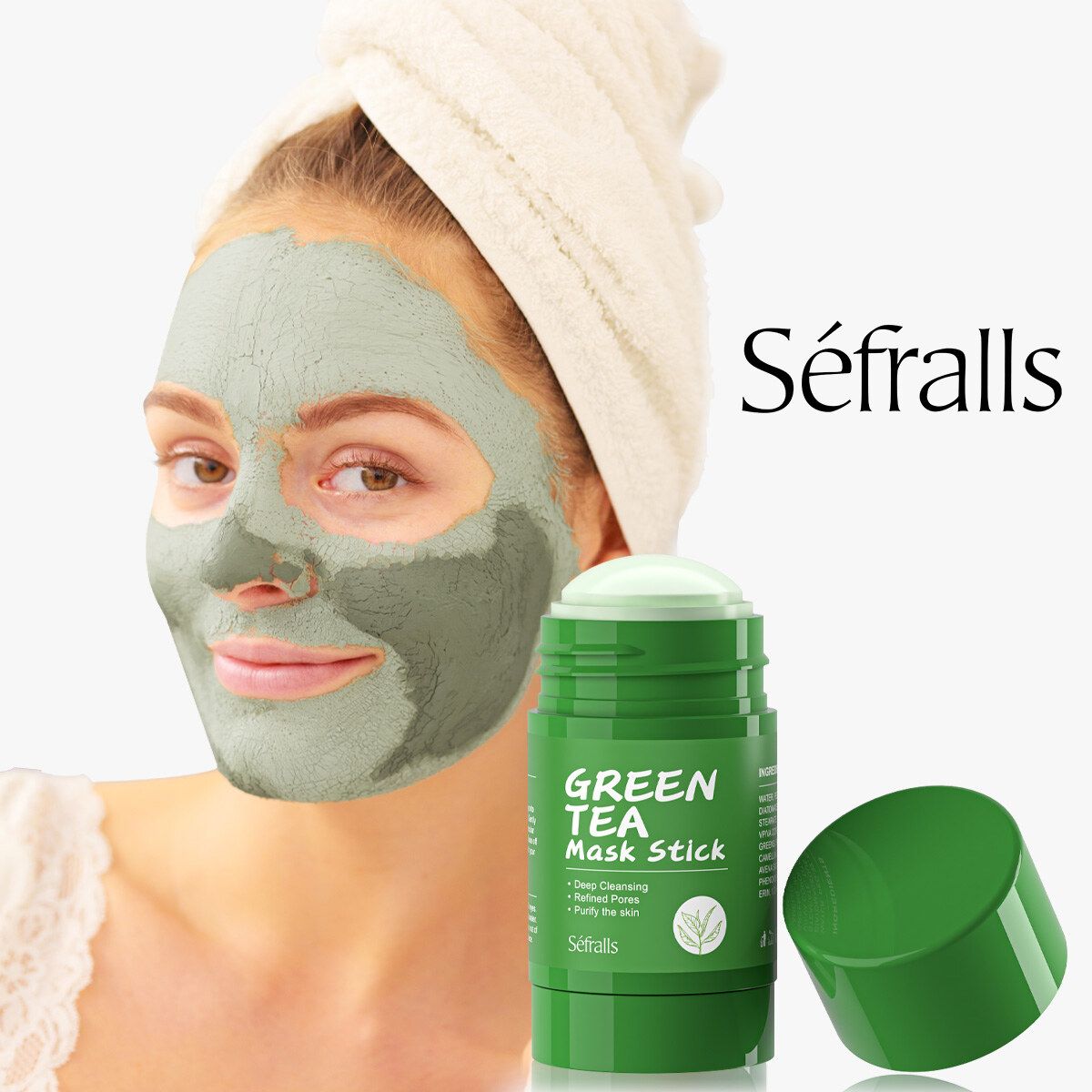 7 Pcs Green Tea Mask Stick for Face,10 Minutes Blackhead Remover with