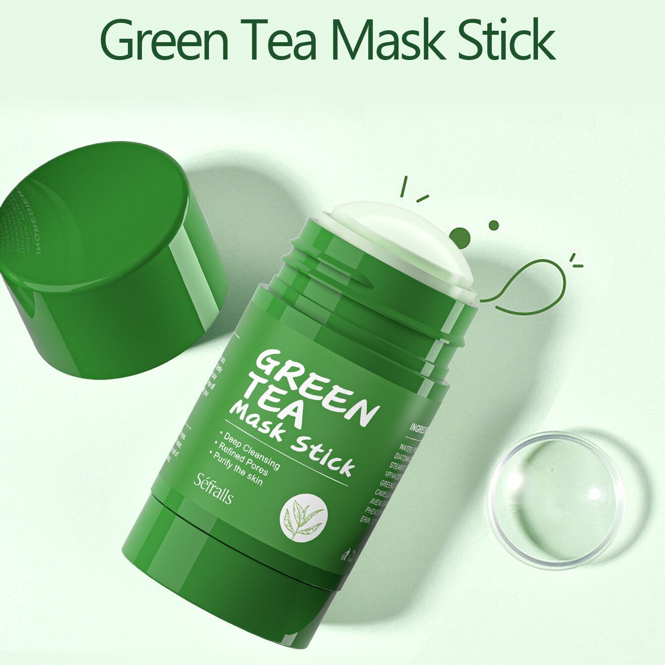 7 Pcs Green Tea Mask Stick for Face,10 Minutes Blackhead Remover with